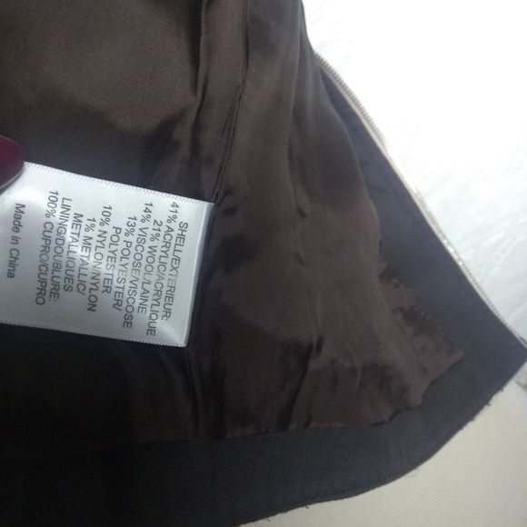 Tory Burch Beige Brown Wool Tweed Blend Coat - Picture 5 of 7